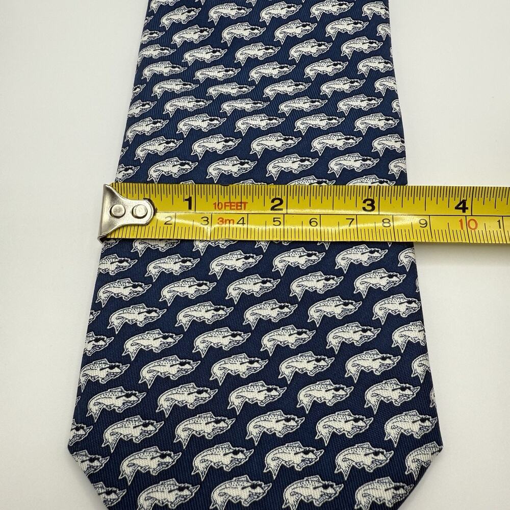 Vineyard Vines 100% Silk Tie Blue Navy/White Fish Print Sunglasses Fun Quirky‎ - Picture 7 of 10